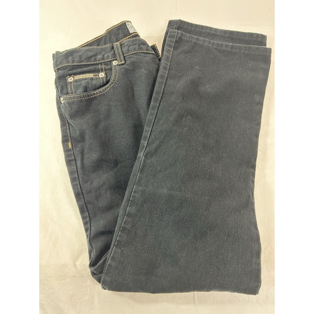 Calvin Klein Womens Straight Leg Jeans Size 10 Black Dark Wash 5 Pocket Classic